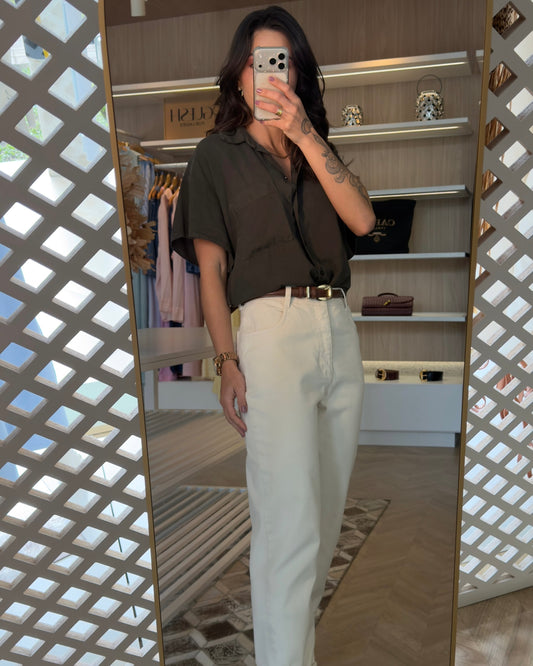 calça sarja ambi mom - cores
