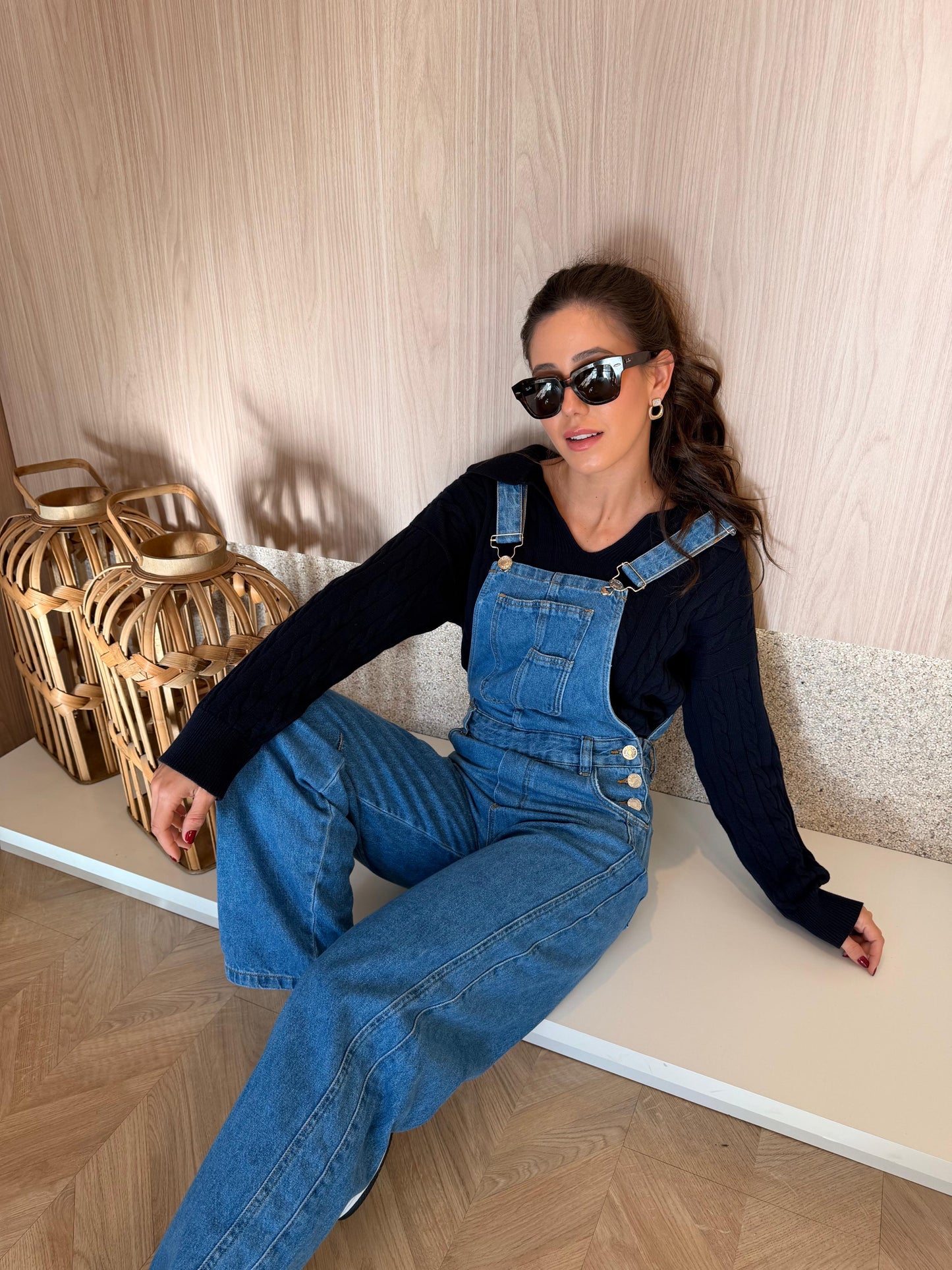 Jardineira Jeans Longa