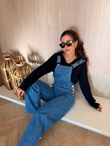 Jardineira Jeans Longa