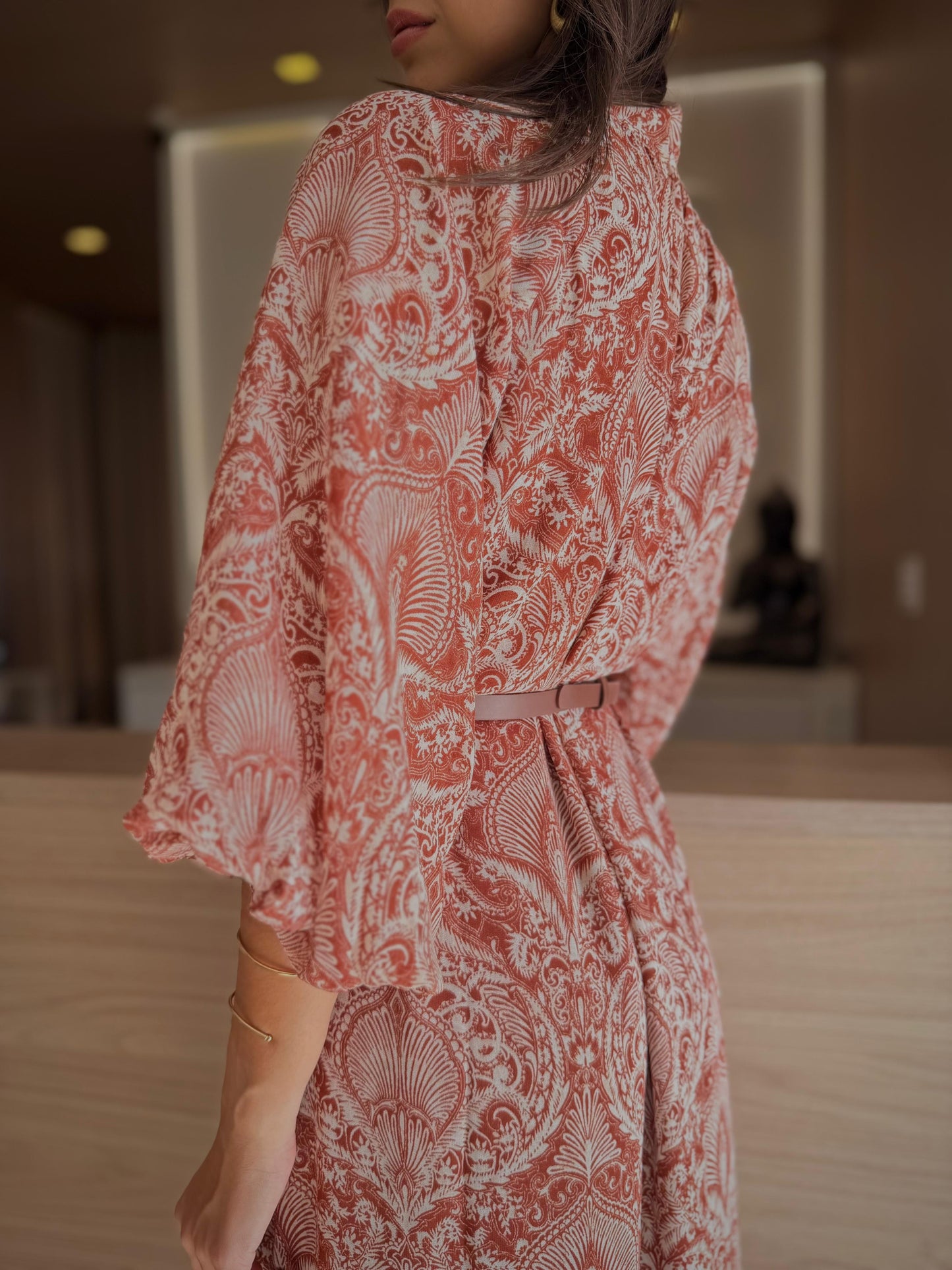 Vestido Paisley Terra c/cinto