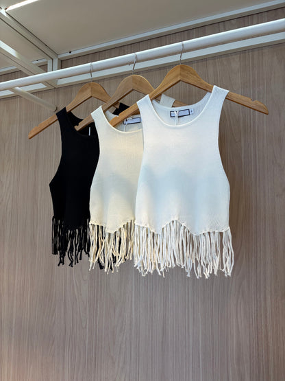 Cropped Franjas Tricô - cores
