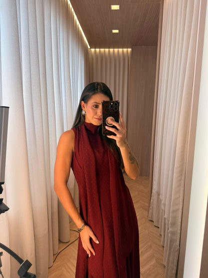 Vestido Liso c/ gola gravata - cores