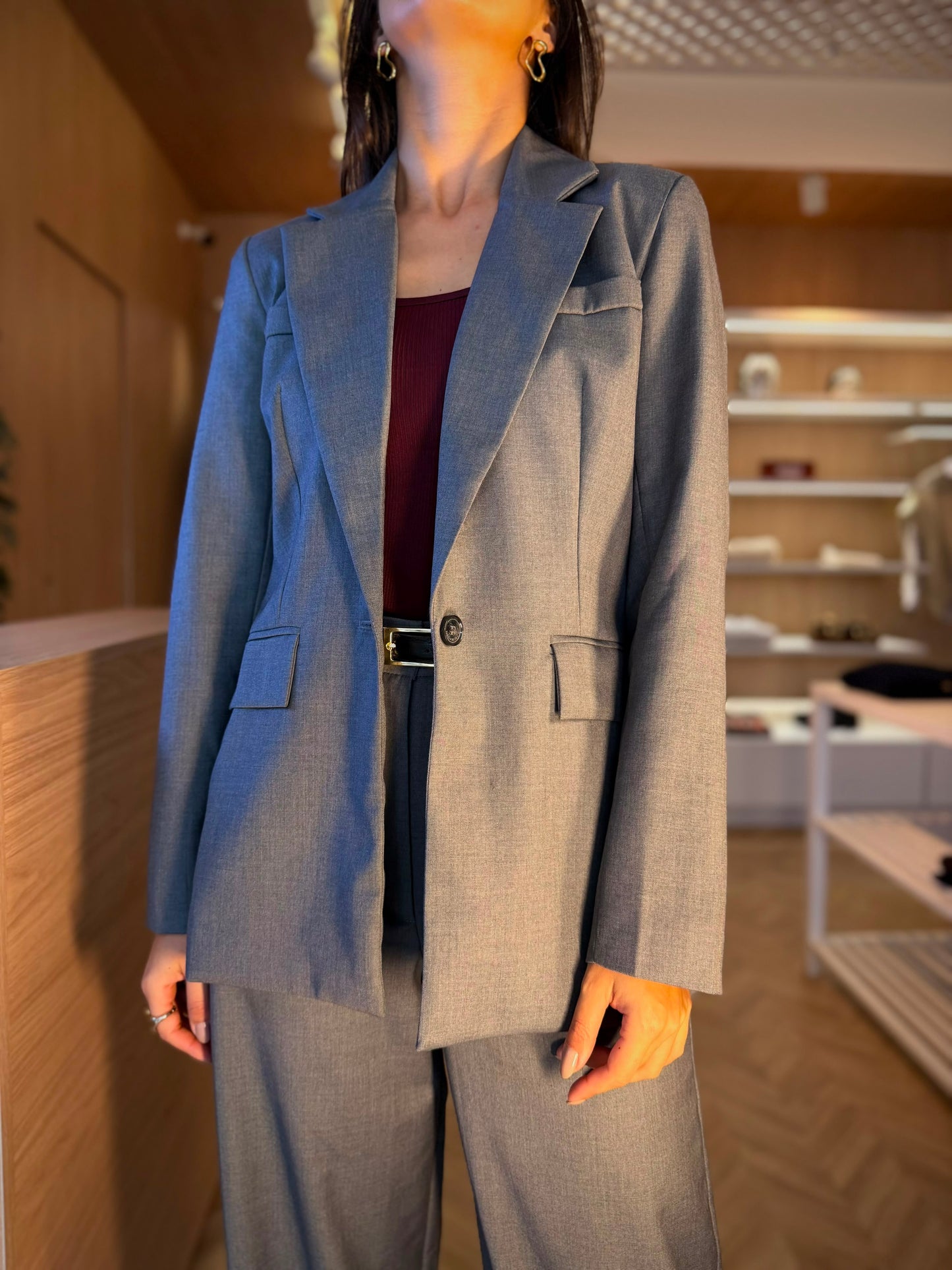Blazer Cinza Daisies