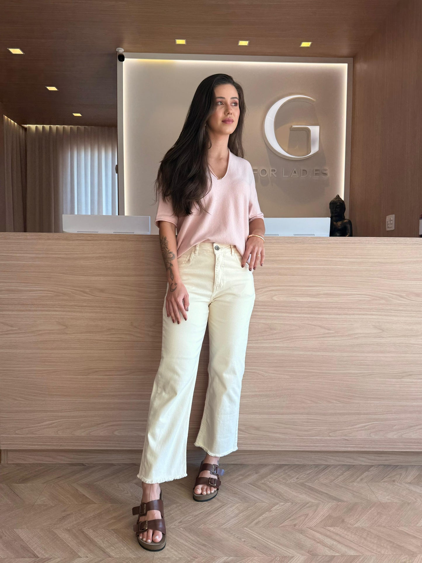 T-shirt Fio Off White Gola V