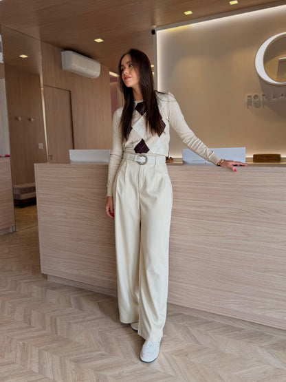 calça pantalona c/cinto - cores