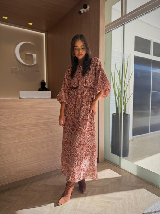 Vestido Paisley Terra c/cinto
