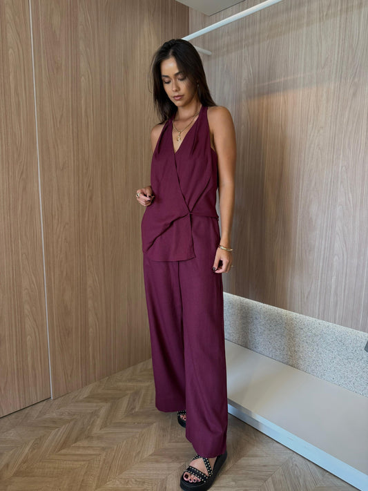 Calça Lenço Linho Amber