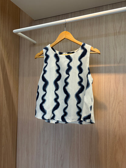 Blusa Waves Azul e Branco