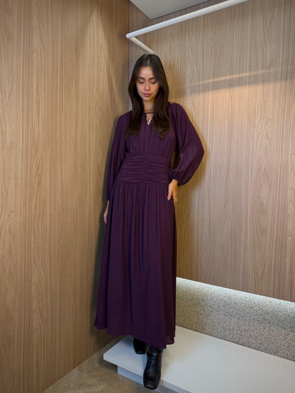 Vestido Carmel Drapeado Cabernet
