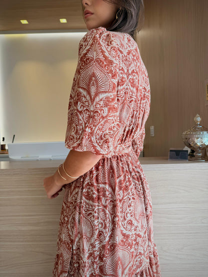 Vestido Paisley Terra c/ Amarração