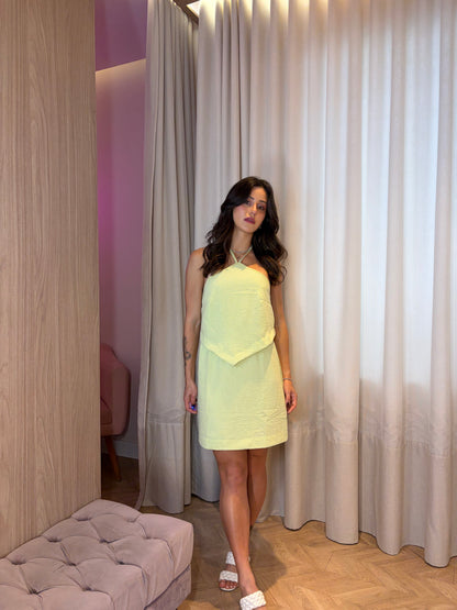 Vestido Curto dec. Halter Cruzado