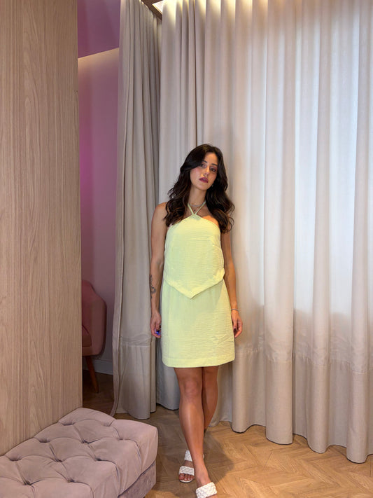Vestido Curto dec. Halter Cruzado
