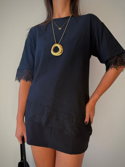 T-shirt c/Renda Preta Ester