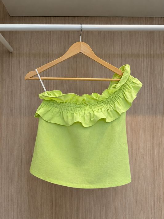 Blusa Um Ombro Bella - Verde Lima